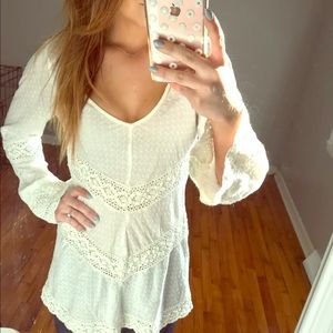 Free People bell sleeve top